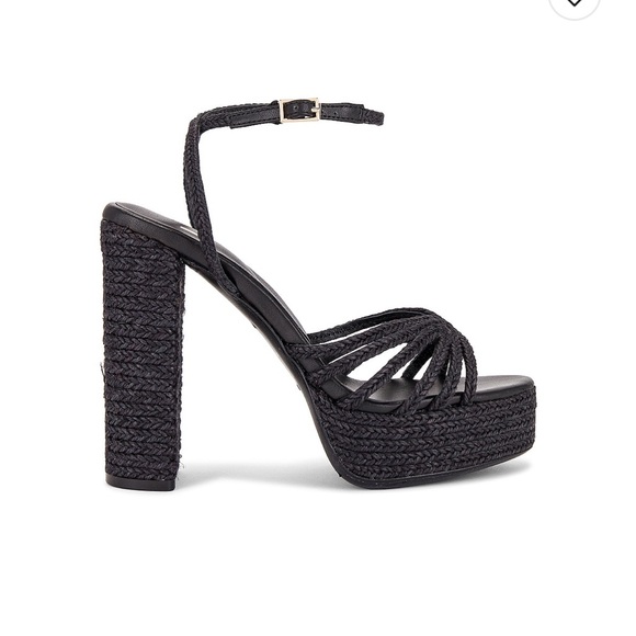 LPA Black Platform Sandals with Chunky Heel - Picture 1 of 6